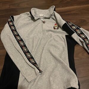 Gray and Black Zip Up Sweater